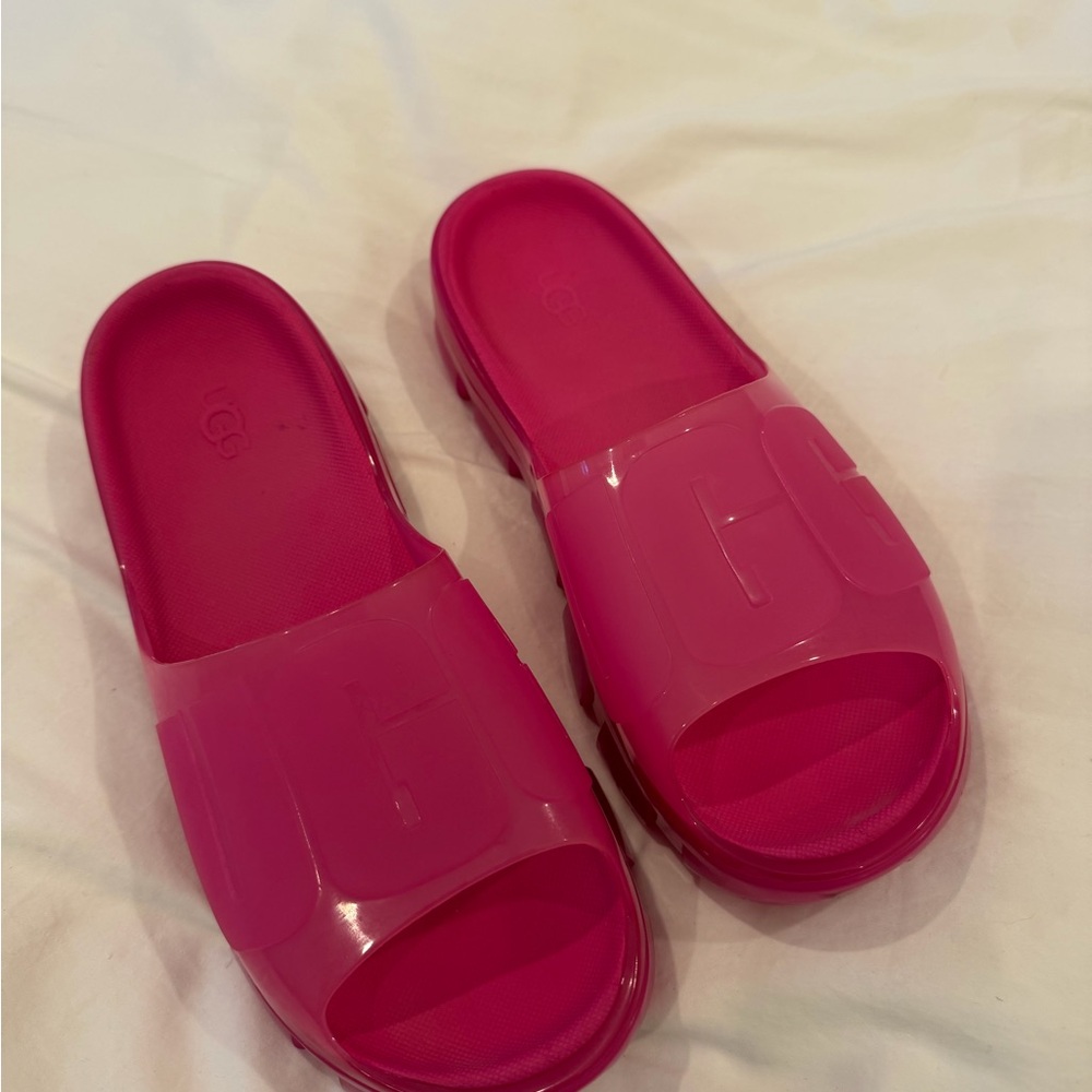UGG Women's Bold Pink Slide Sandals worn once